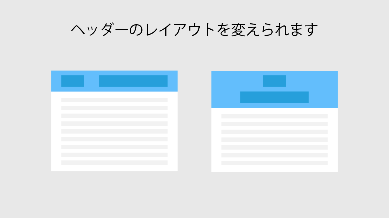 ヘッダーのレイアウトを変更する方法 サポトピア